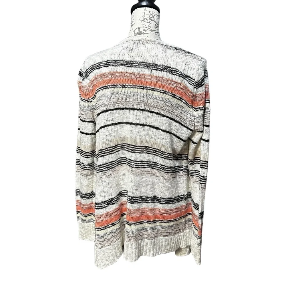 AB Studio Peach and Cream Cardigan Size Large - Picture 2 of 3